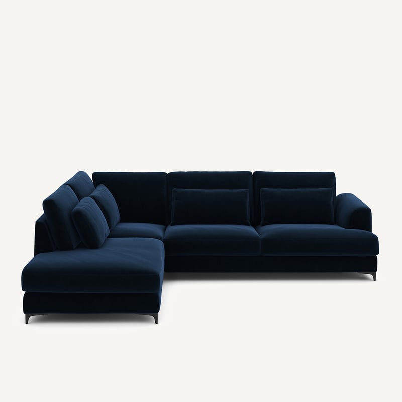 Am.pm Linksseitiges Ecksofa, Umwandelbar, Samt, Marsile