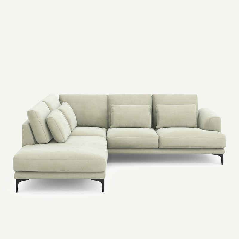 Am.pm Geschlossenes Ecksofa Marsile Mit Ecke Links, Samt Stonewashed