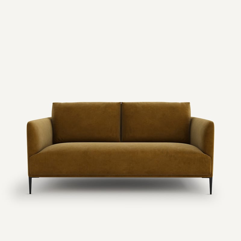 Emmanuel Gallina X Am.pm Kompaktes 3-sitzer-sofa, Velours, Oscar, Design Emmanuel Gallina