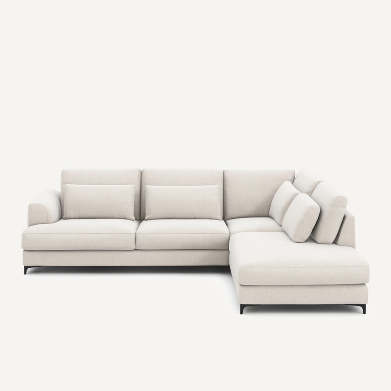 Am.pm Umwandelbares, Gerades Ecksofa, Chenille-velours, Marsile