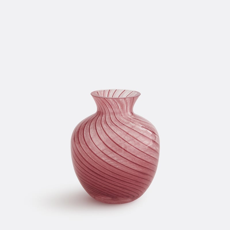 La Redoute Interieurs Vase Aus Rosafarbenem Buntglas Mit Streifen, Höhe 10,2 Cm, Marlia