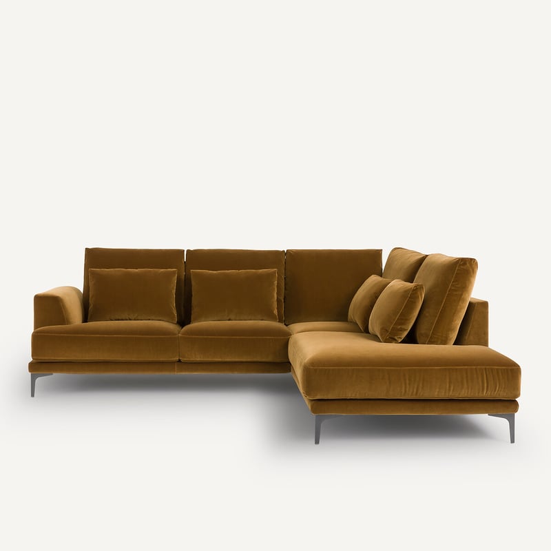 Am.pm Geschlossenes Ecksofa Marsile Mit Ecke Rechts, Samt