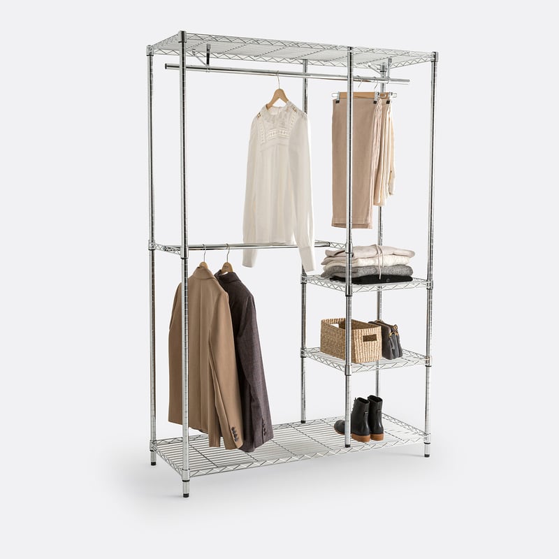 So'home Garderobe Fozzo Mit 2 Kleiderstangen Und 4 Böden