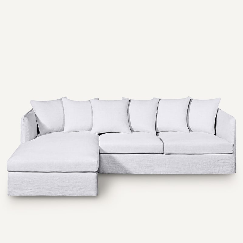 Am.pm Ecksofa Neo Chiquito, Dickes Leinen Stonewashed