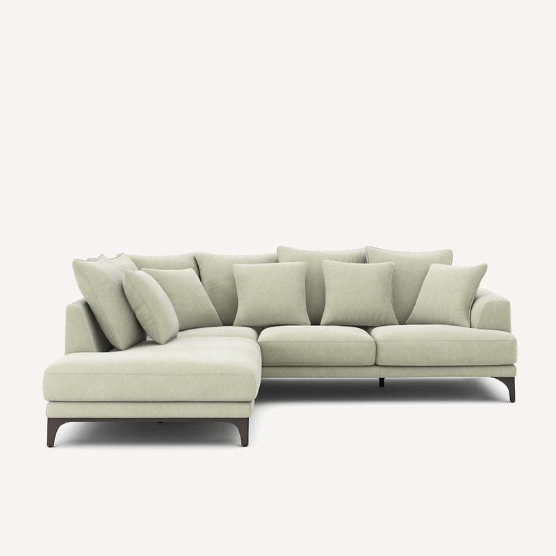 Am.pm Ecksofa In Stonewashed Velours, Armento
