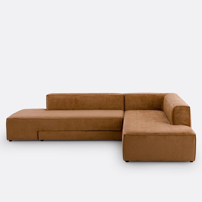 Ecksofa, Links Oder Rechts, Umwandelbar, Aus Strukturiertem Velours, Ginosa