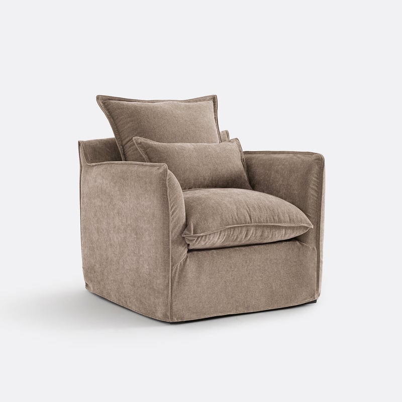 Sessel Odna, Abnehmbarer Bezug, Aus Meliertem Polyester