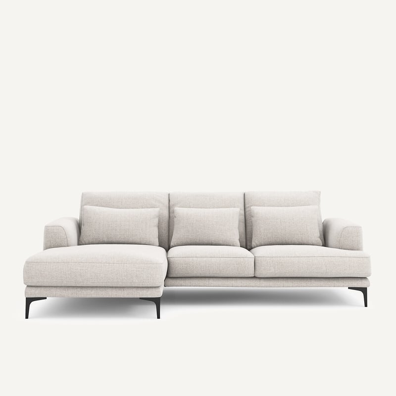 Am.pm Ecksofa Links, Aus Jaspé-stoff, Marsile