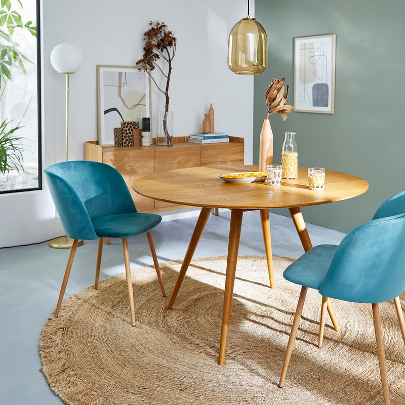 Esstisch, Rund, Eichenfurnier, 4 Bis 6 Gedecke, Quilda