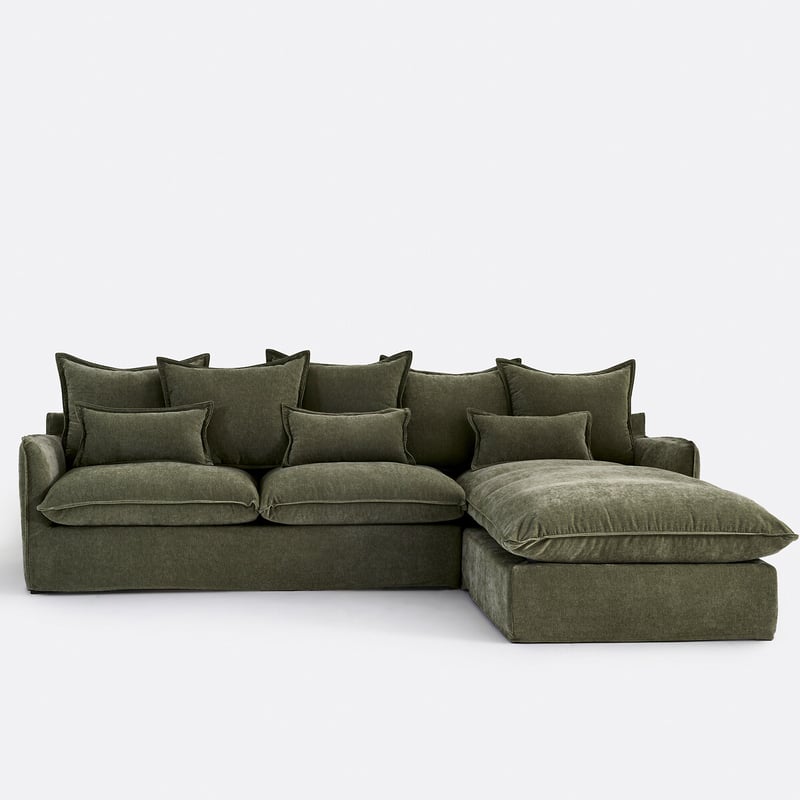 Sofa Odna, Rechtwinklig, Mit Schlaffunktion Und Abnehmbarem Bezug, 4-sitzer, Aus Meliertem Polyester