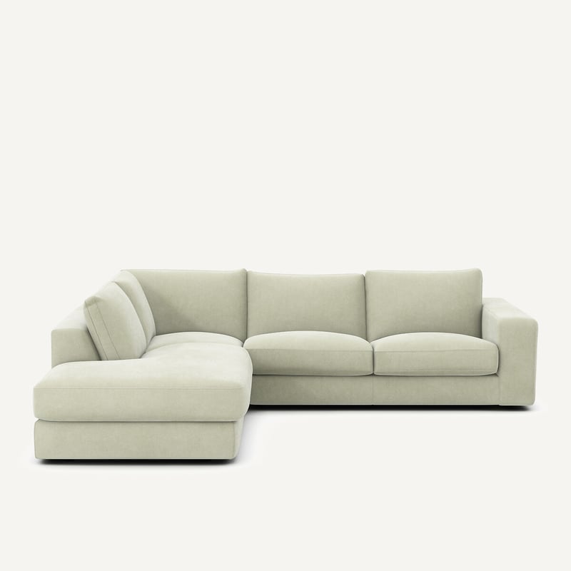 Am.pm Ecksofa In Stonewashed Velours, Skander