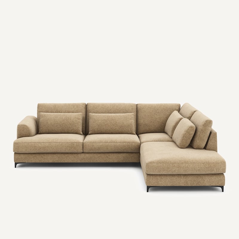 Am.pm Umwandelbares, Gerades Ecksofa, Aus Gewebter Baumwolle, Marsile