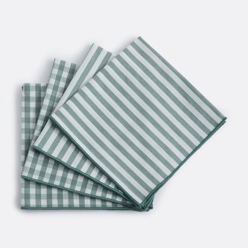 La Redoute Interieurs 4er-set Servietten, 30 % Recycelte Baumwolle, Gewebt Gefärbt, Soizic