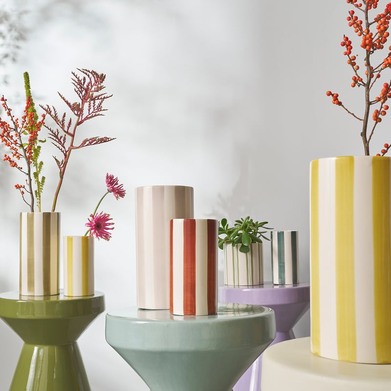 La Redoute Interieurs Vase Jaoma, Keramik Mit Streifenmuster, H. 25 Cm