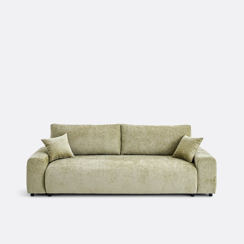 Gerades Sofa, Umwandelbar, Mit Truhe, 3-sitzer, Aus Geflammter Chenille, Galene