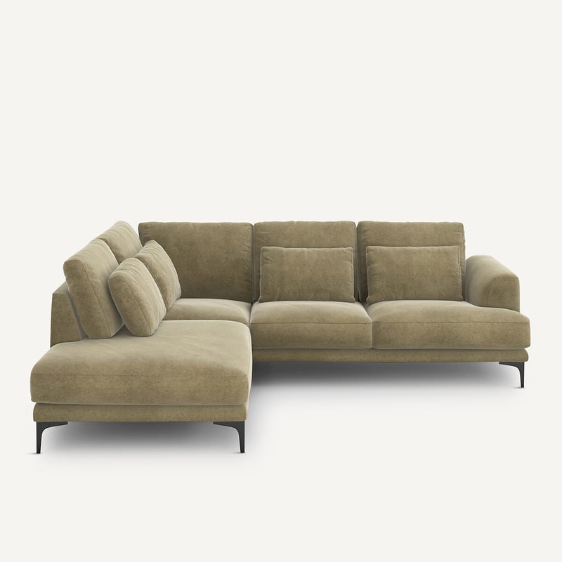 Am.pm Geschlossenes Ecksofa Marsile Mit Ecke Links, Leinensamt