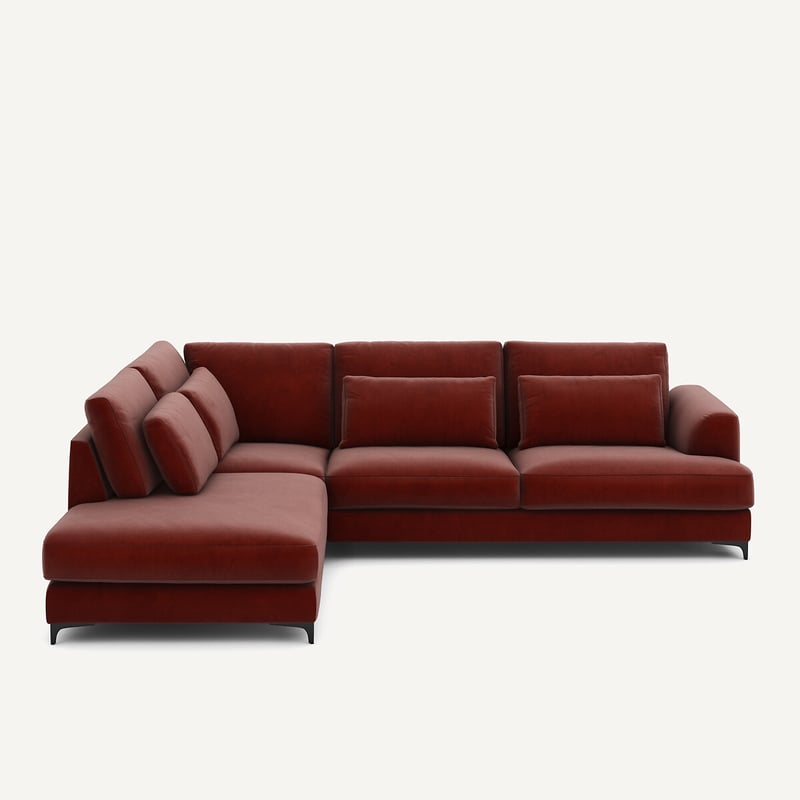 Am.pm Linksseitiges Ecksofa, Umwandelbar, Samt, Marsile