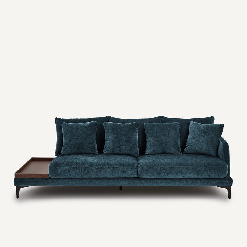 Am.pm X Emmanuel Gallina Halbsofa Mit Tablett, Aus Gemischtem Velours, Moderniste Design Emmanuel Gallina