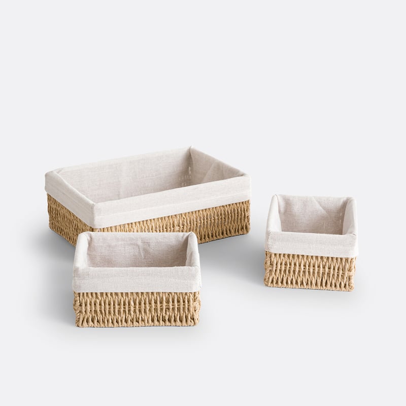 La Redoute Interieurs 3er-set Körbe Papeli, Papierschnur