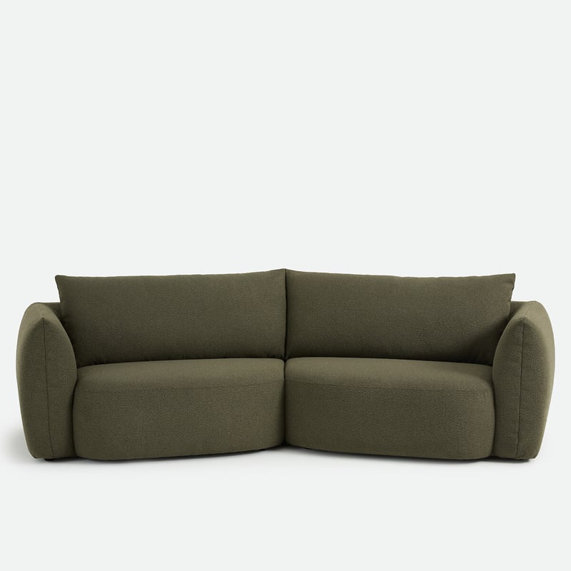 Trapezsofa, 5-sitzig, Aus Feinem Bouclé, Edith