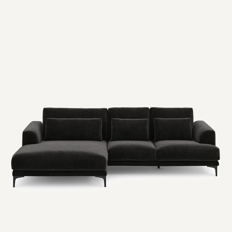 Am.pm Ecksofa Meridian Xl Links In Chenille-velours, Marsile