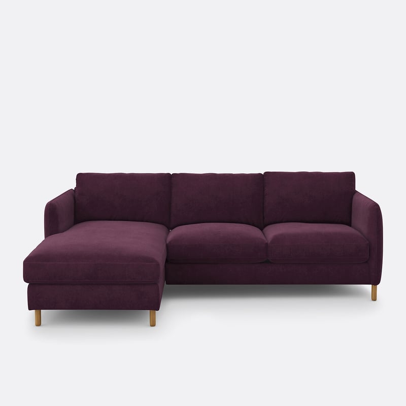 Ecksofa Loméo, Links, Mit Schlaffunktion 4-sitzer, Samt