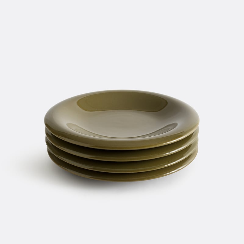 Set Aus 4 Desserttellern, Glasiertes Steingut, Toria