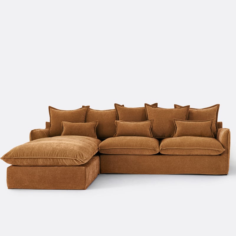 Ecksofa Odna Links, Mit Schlaffunktion Und Abnehmbarem Bezug, 4-sitzer, Polyester Meliert