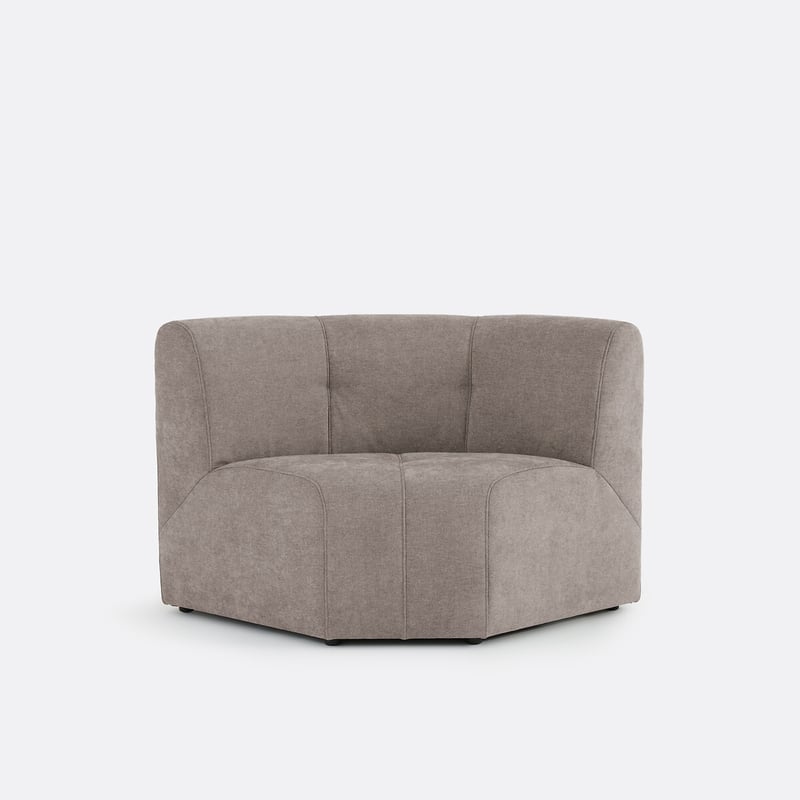 Modulares Eck-tischsessel-element, 1-sitzig, Aus Feiner Chenille, Aneta