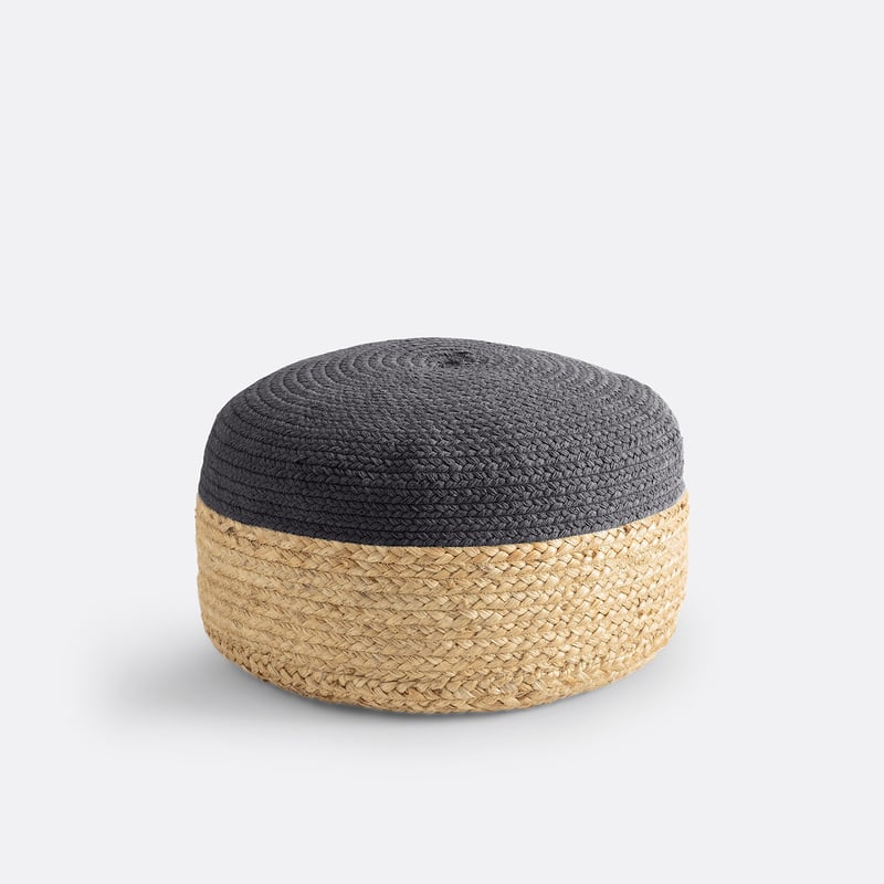Zweifarbiger Hocker Popayan, Jute