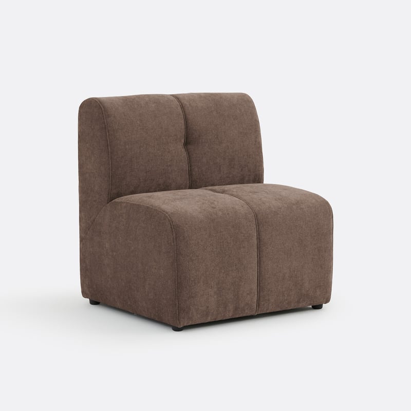 Modulares Tischsesselelement, 1 Platz, Aus Feiner Chenille, Aneta
