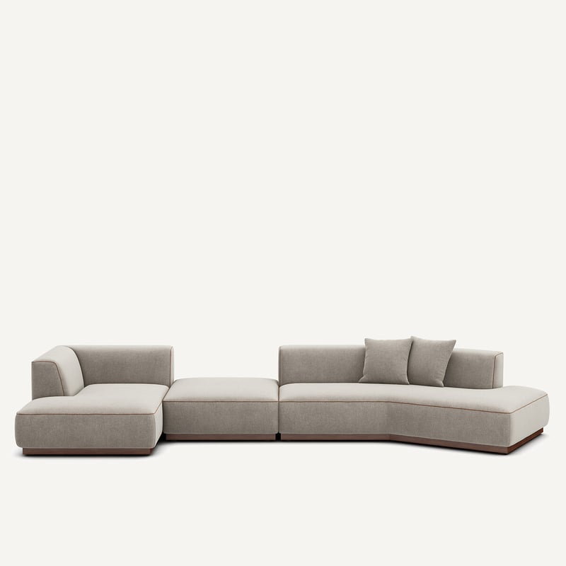 Am.pm Offenes Linkes Ecksofa Mit Fussstütze Aus Chenille-velours, Jacopo