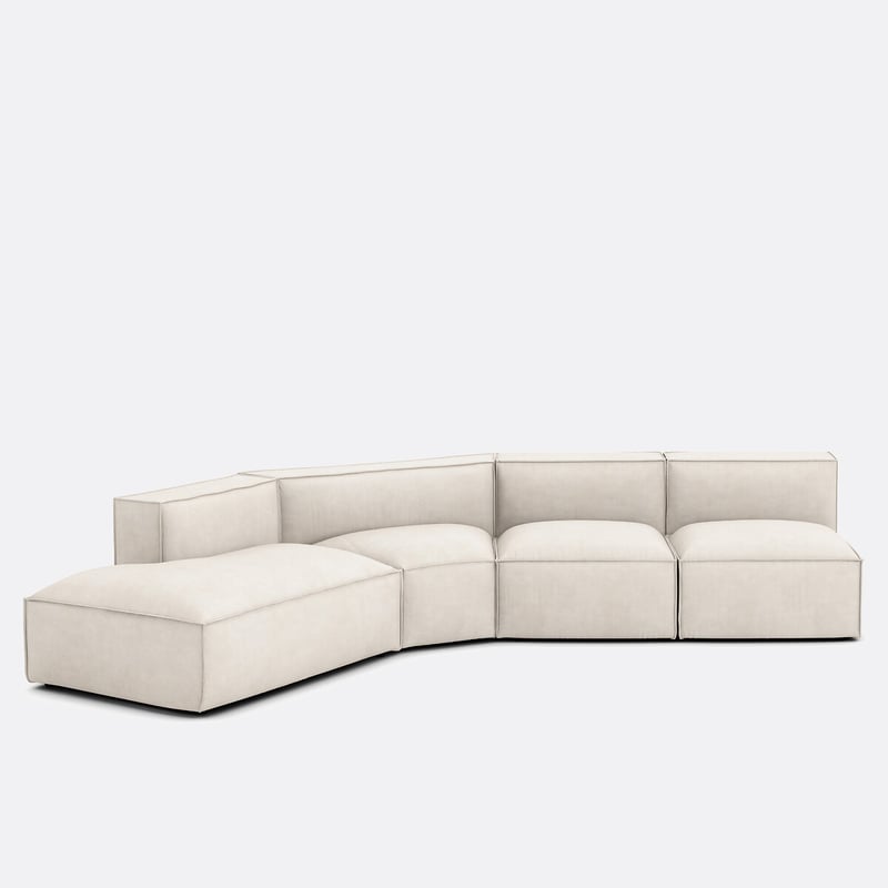 Offenes Ecksofa Seven Links, 4 Elemente, Cordsamt