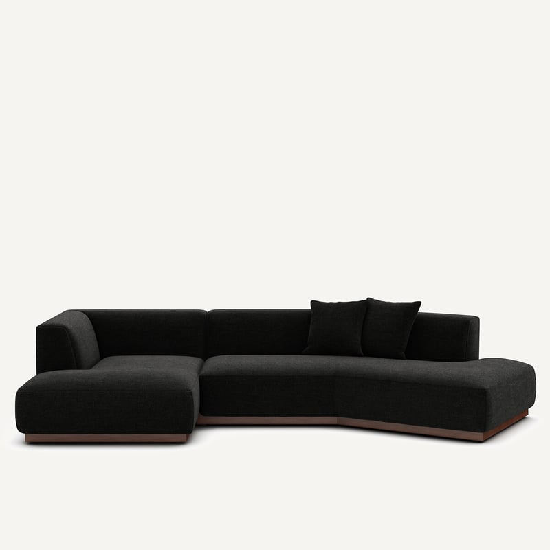 Am.pm Offenes Ecksofa Jacopo Mit Ecke Links, Meliertes Gewebe