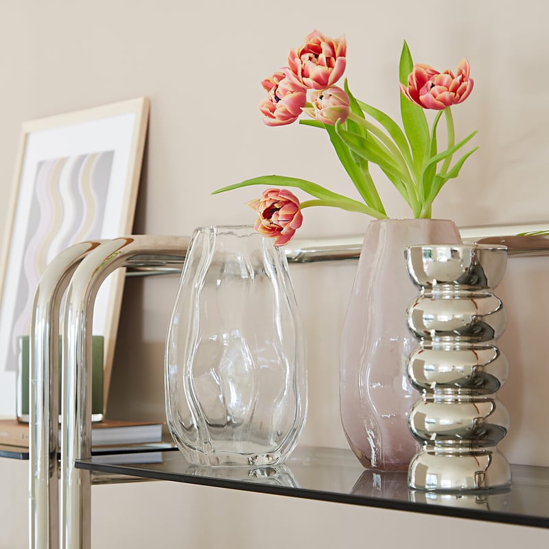La Redoute Interieurs Vase Fario, Keramik In Chrom-optik, H. 19 Cm