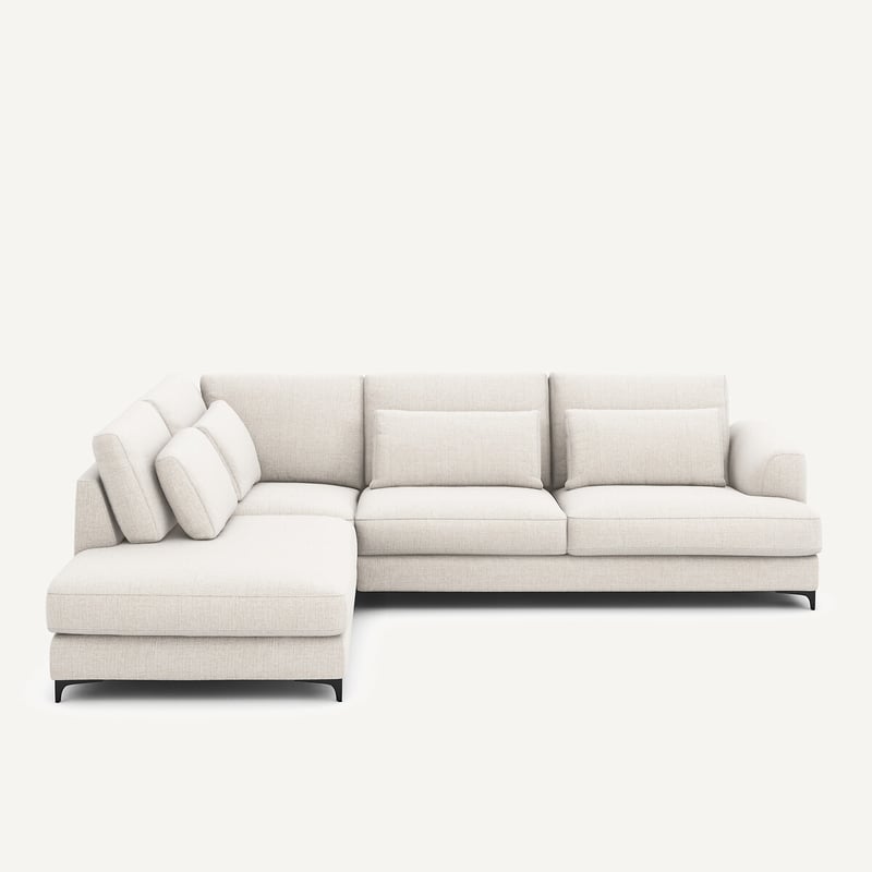 Am.pm Ecksofa, Links, Umwandelbar, Aus Jaspé-stoff, Marsile
