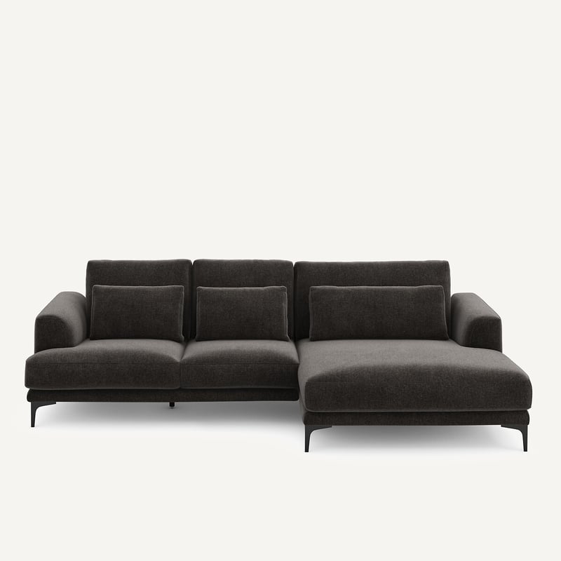 Am.pm Ecksofa Meridian Xl Rechts In Chenille-velours, Marsile