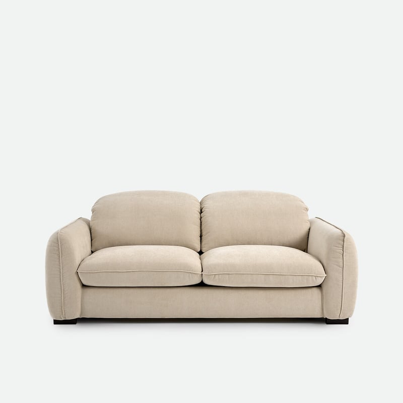 Sofa, Gerade, 3-sitzig, Aus Meliertem Polyester, Mit Kopfstützen, Isla