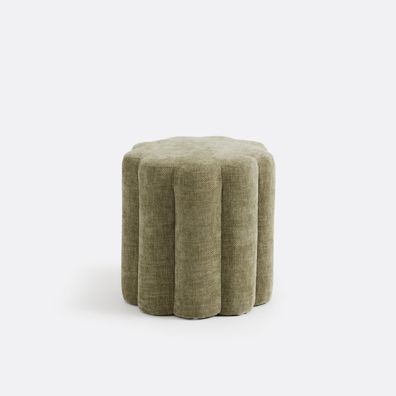 Hocker Aus Strukturiertem Stoff, Justyna