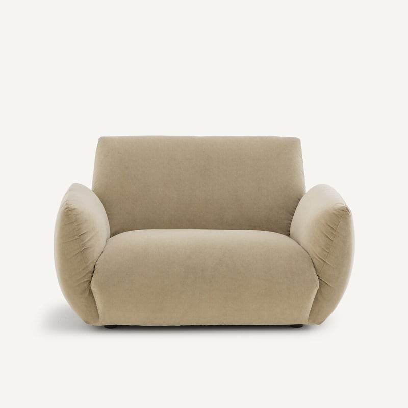 Am.pm Sessel Aus Stonewashed Velours, Spogano