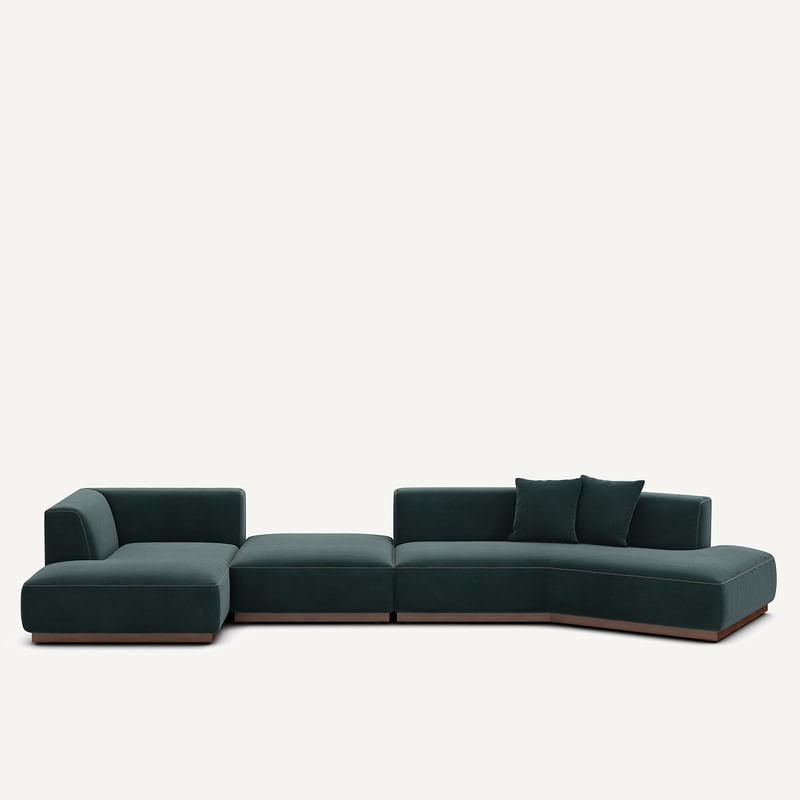 Am.pm Offenes Linkes Ecksofa Mit Fussstütze Aus Velours, Jacopo