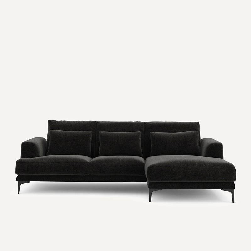 Am.pm Ecksofa, Gerade, Aus Chenille-velours, Marsile