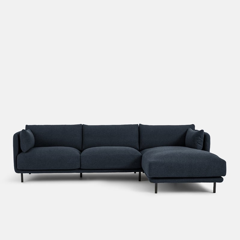 Ecksofa Victor, Rechts, Aus Feinem Bouclé