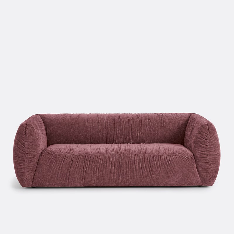 Gerades Sofa, 3- Oder 4-sitzer, Aus Geflammter Chenille, Silver