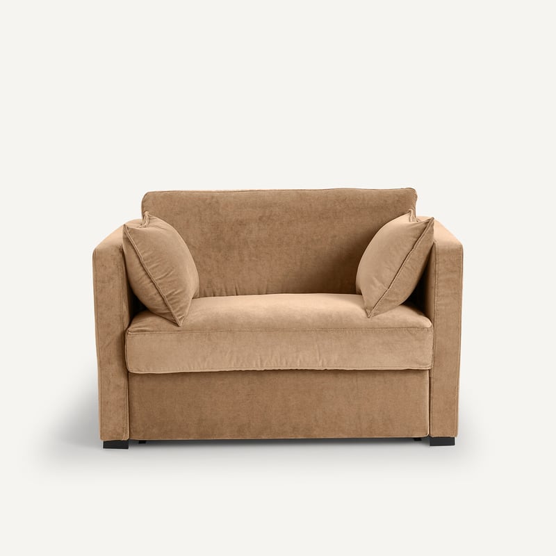 Am.pm 2-sitzer-sofa, Umwandelbar, In Stonewashed Velours, Neo Kinkajou