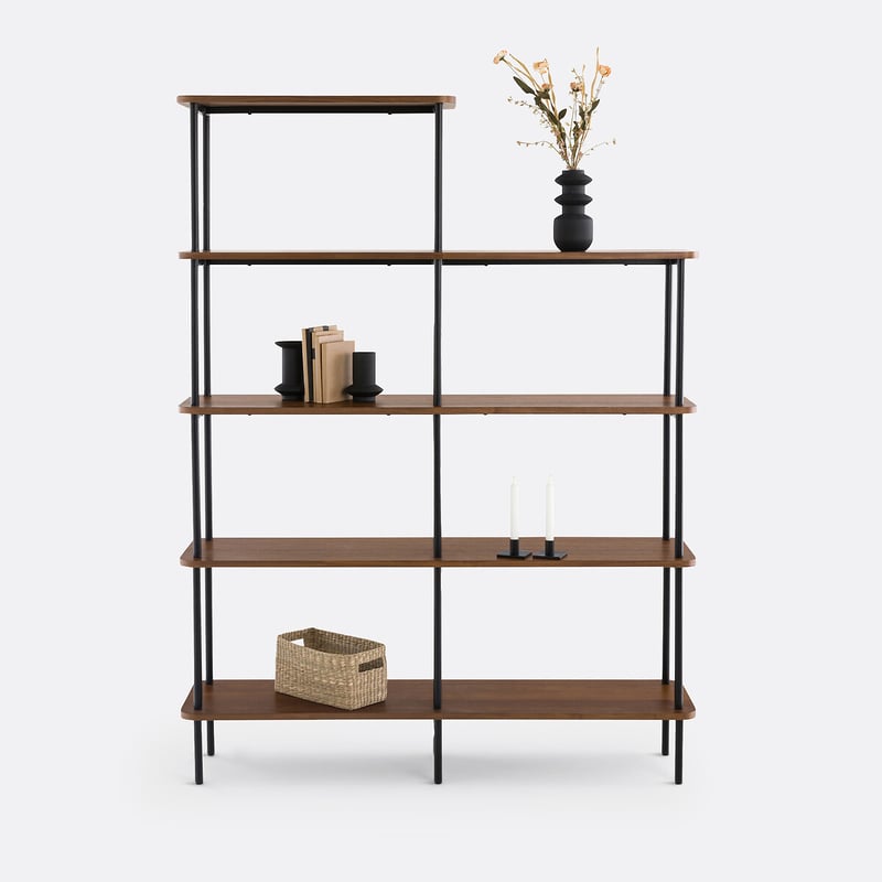 La Redoute Interieurs Asymmetrisches Bücherregal, Walnussfurnier Und Stahl, Kerrie