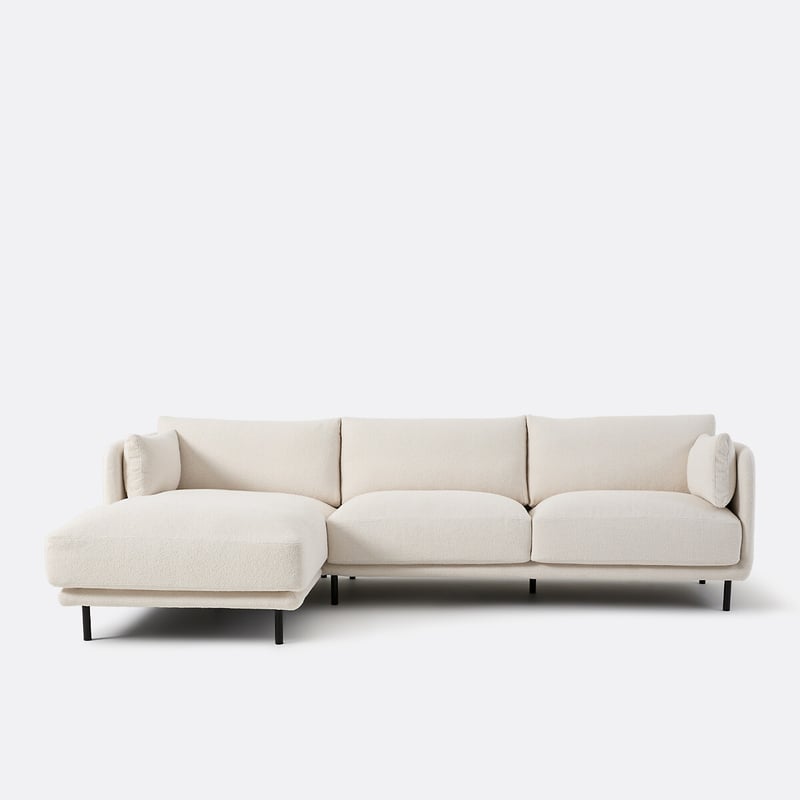 Ecksofa Victor, Links, Aus Feinem Bouclé