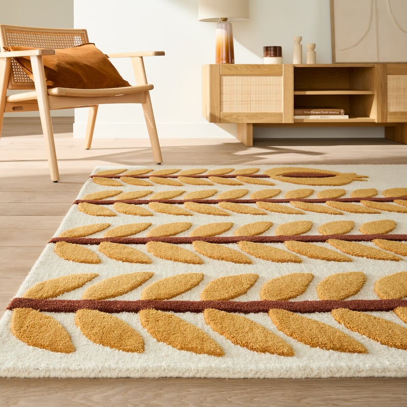 Teppich Aus 100% Wolle, Blumenmuster, Cortes