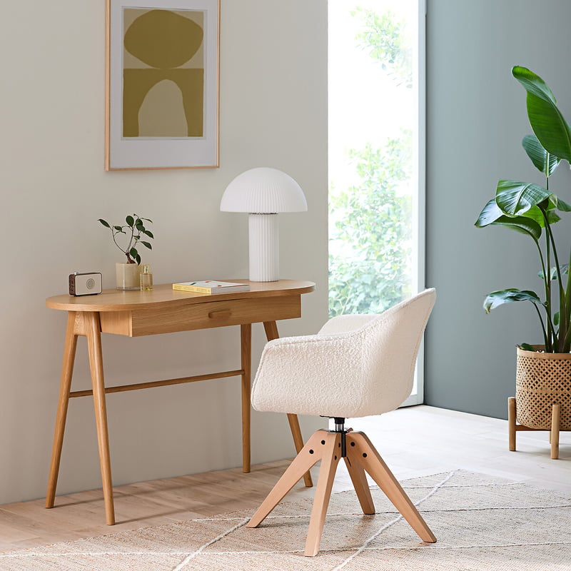 La Redoute Interieurs Schreibtisch Eiche Massiv Und Furniert 1 Schublade, Astrid