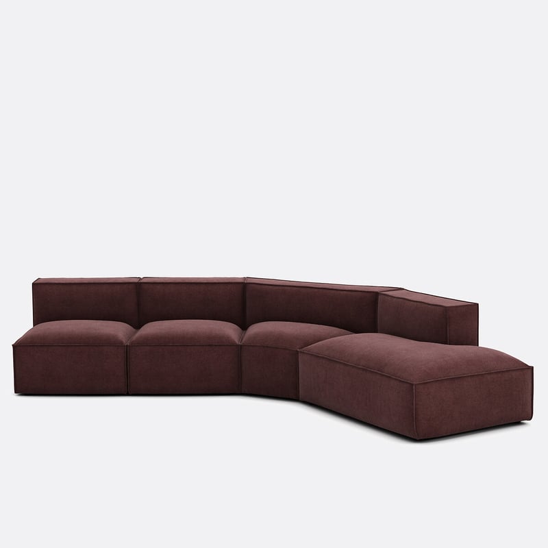 Offenes Ecksofa Seven, Rechts Mit 4 Elementen, Strukturgewebe